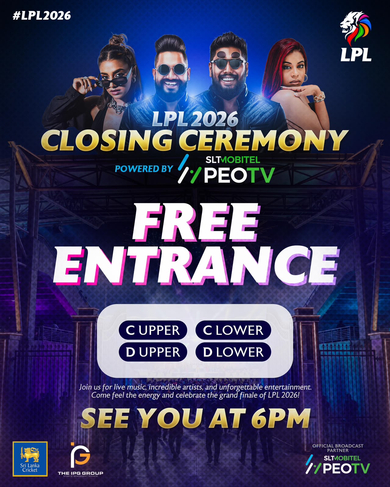 Free entry announced for LPL 2026 Final between Galle and Jaffna