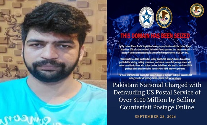 Pakistani National wanted in US over alleged US$126 Mn counterfeit postage scheme
