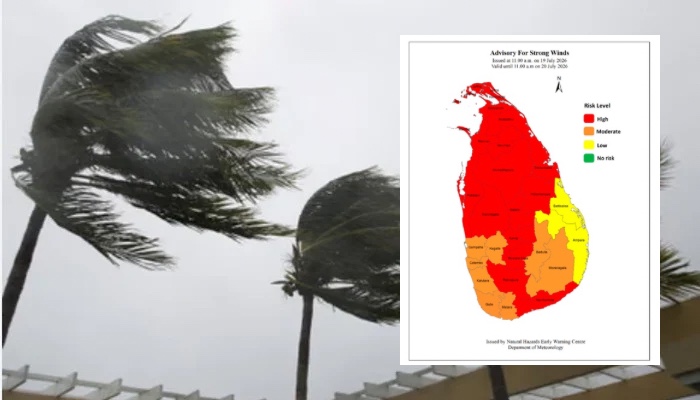 Strong wind advisory issued for several provinces and districts